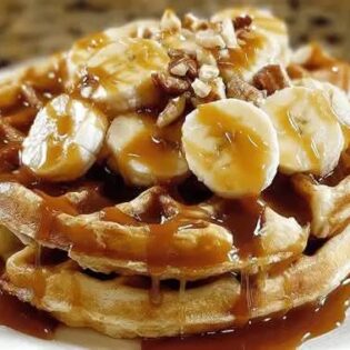 Banana Nut and Caramel Waffle